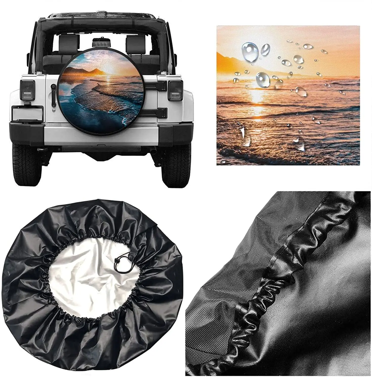 Beach Spare Tire Covers for Wheel for RV Motorhome Boat Trailer Camper Van SUV car sun shade