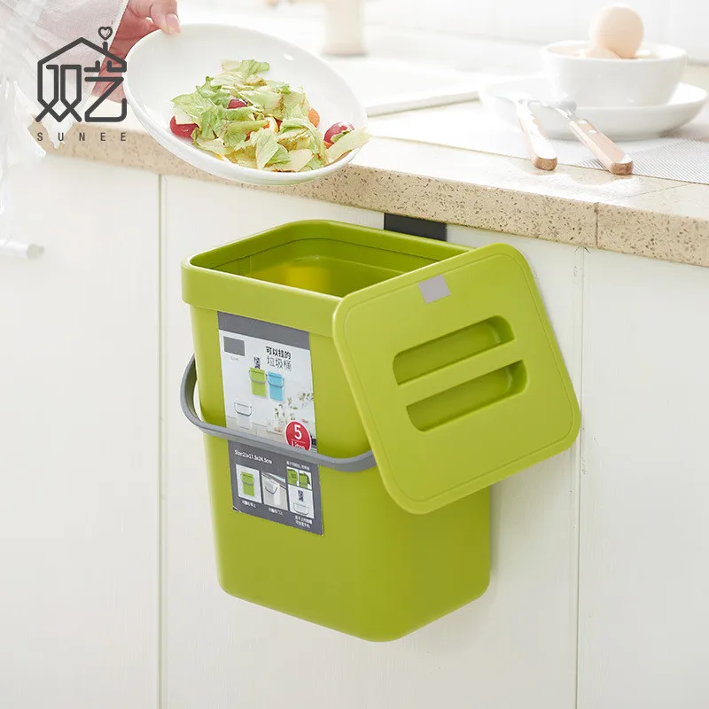Подвесное кухонное ведро с открытым крышкой подвесное переносное прямоугольное