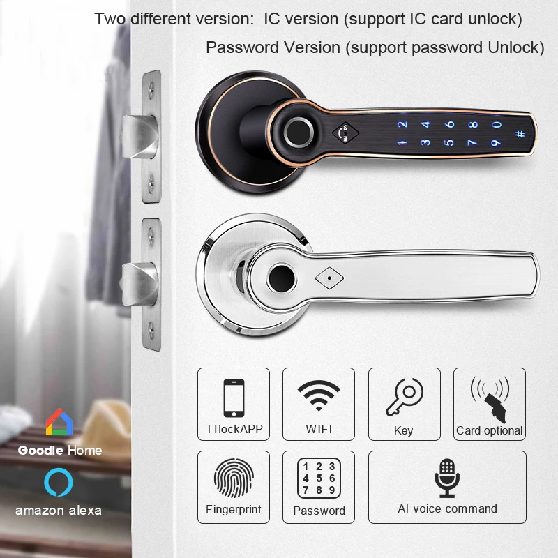 Умный дверной замок с поддержкой Wi Fi ии голосовой команды 5 способов