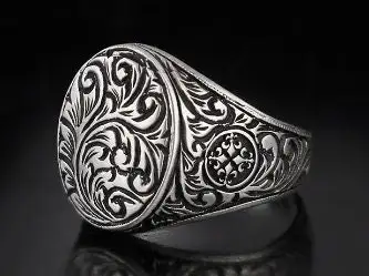 

Sterling Silver Special Model Man Ring Ottoman Silver,,Handmade 925k Made in Turkey Outstanding Gift