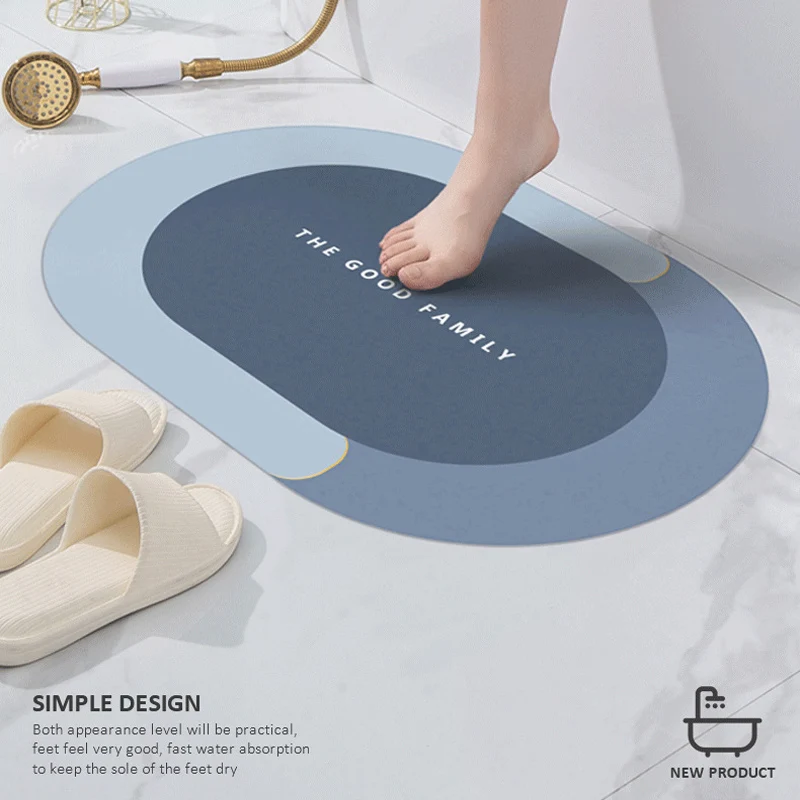 

Супервпитывающий напольный коврик для всей семьи, Быстросохнущий коврик для ванной, нескользящий напольный дверной коврик, легкий маслост...