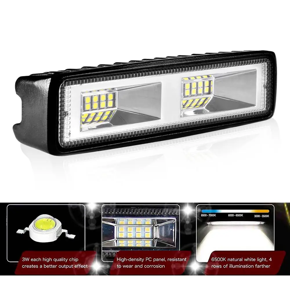 Led-светильник-Бар 18 Вт 48 Вт 42 Вт 54 Вт Светодиодный светильник для 4x4 внедорожника 12В 24В светодиодный рабочий светильник для туман светильник Реверсивный светильник светодиодный Подсветка