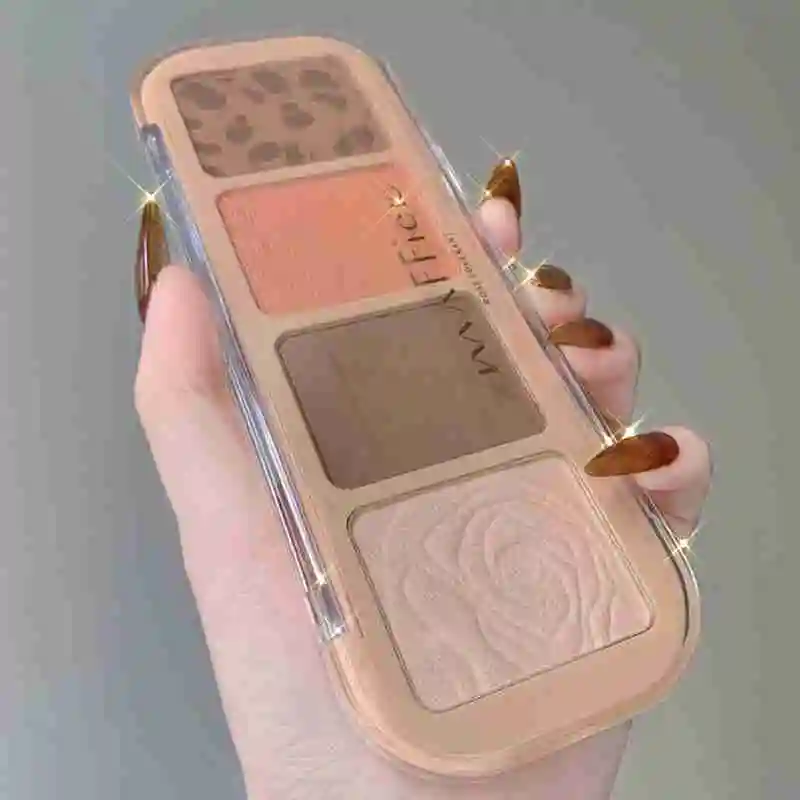 

1 Pcs Eyeshadow Palette 4 Color Matte Blush Eyeshadow Pigmented Powder Metallic Diamond Eye Makeup Cosmetics