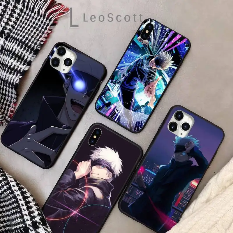 

Jujutsu Kaisen Anime Satoru Phone Case for iPhone 11 12 pro XS MAX 8 7 6 6S Plus X 5S SE 2020 XR Soft silicone cover