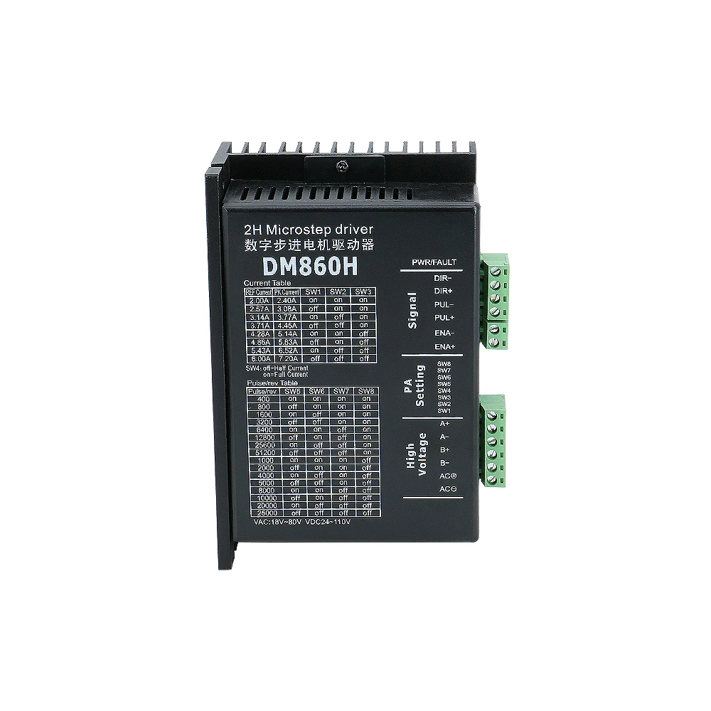 Драйвер для микрошагового двигателя DM860H VAC 18-80V VDC 24-110V Ток 2 4-7.2A с независимым