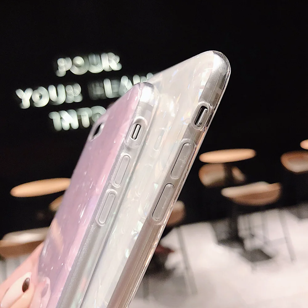 Glossy Marble Shell Soft Silicone Phone Case For Huawei P40 Honor 10 20 V20 V10 8X 9X Mate 30 Pro P20 Lite P30 Cover |