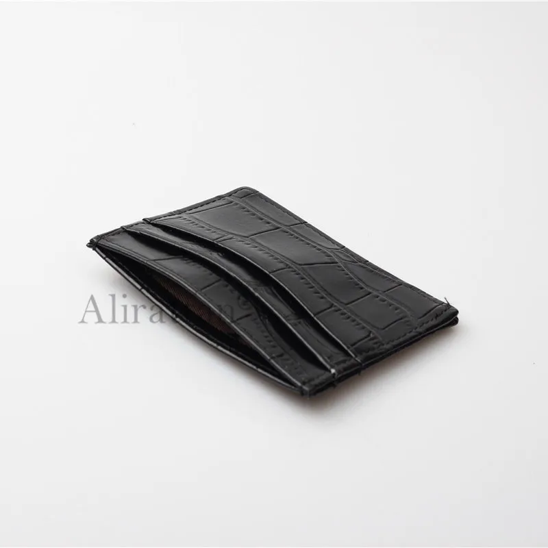 Alirattan New Cow Leather ID Card Holder for Women 2021 Luxury Crocodile Pattern Wallet Genuine Credit | Багаж и сумки