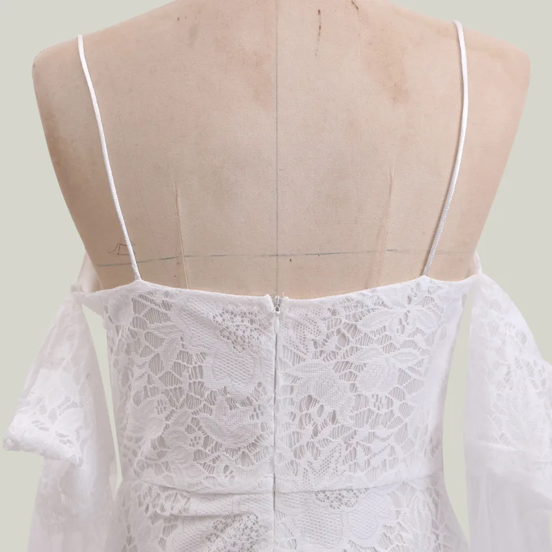 

Women's suspenders shoulder-less splicing long sleeve slim waist and backless slim casual party dress female