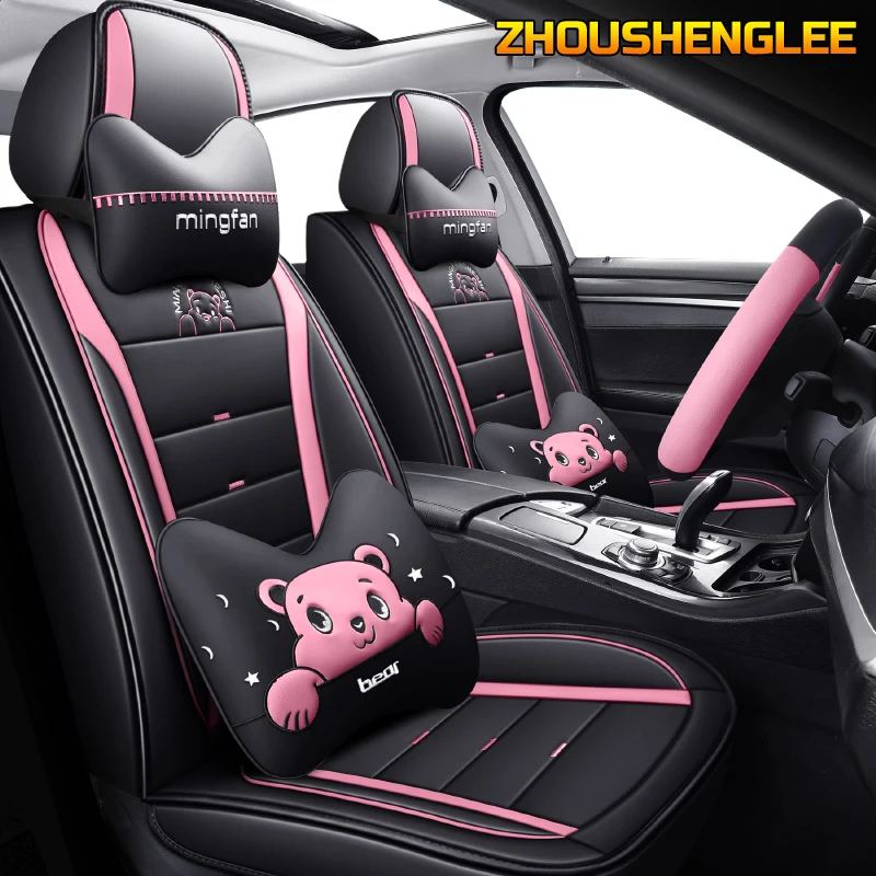 

ZHOUSHENGLEE Leather car seat cover for volkswagen all models vw polo passat b6 b7 b8 golf 5 6 7 touran touareg tiguan car seats