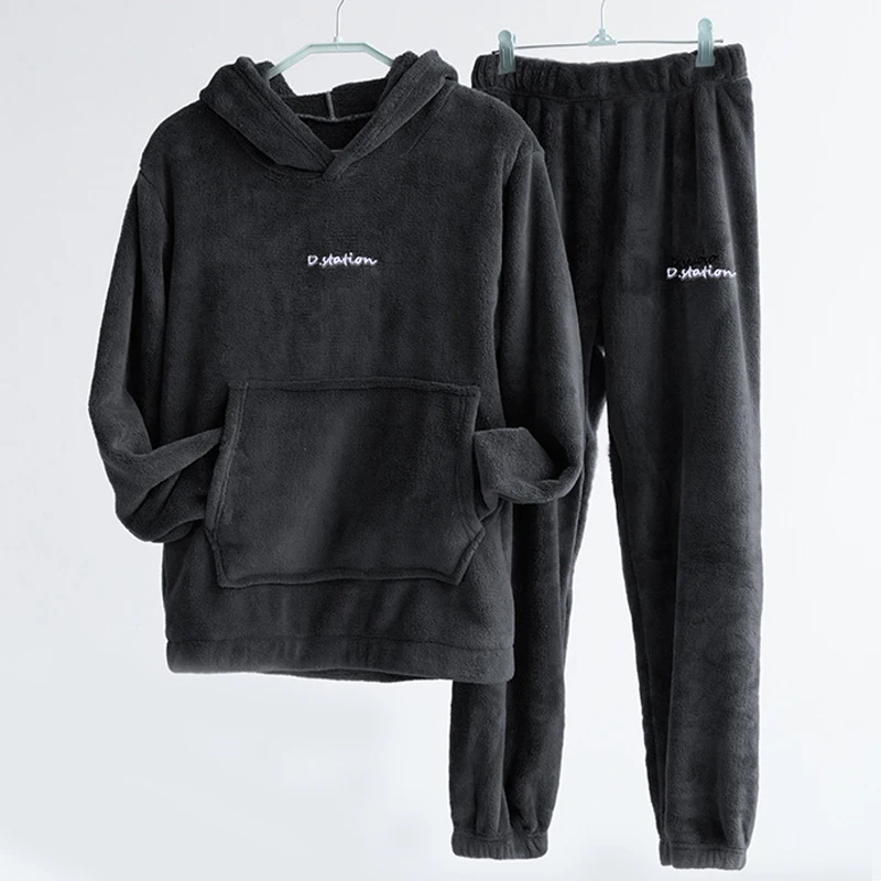 

Winter 2020 Plush Sportswear Set Pajamas Long Sleeve Winter Suits Thick Plus Tracksuit Pajamas Home Service Suit Women clothes