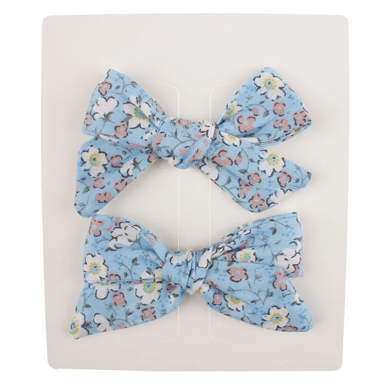 Заколки для волос в богемном стиле с бантом и цветочным принтом маленьких