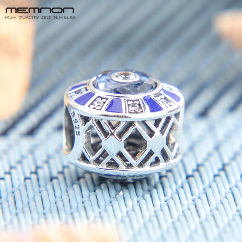 High Quality 2019 Summer Charm 925 Sterling Silver Blue Mosaic Charms enamel beads Fit bead Bracelets necklaces DIY fine Jewelry |