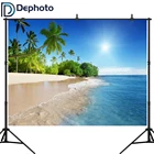 Виниловый фон для фотосъемки с изображением моря и пляжа на лето