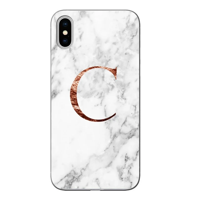 Пользовательское имя письмо монограмма розовый мрамор A B K Q для iPhone X XR MAX чехол для iPhone 5S 6 6s 7 8 Plus Жесткий Чехол для ПК