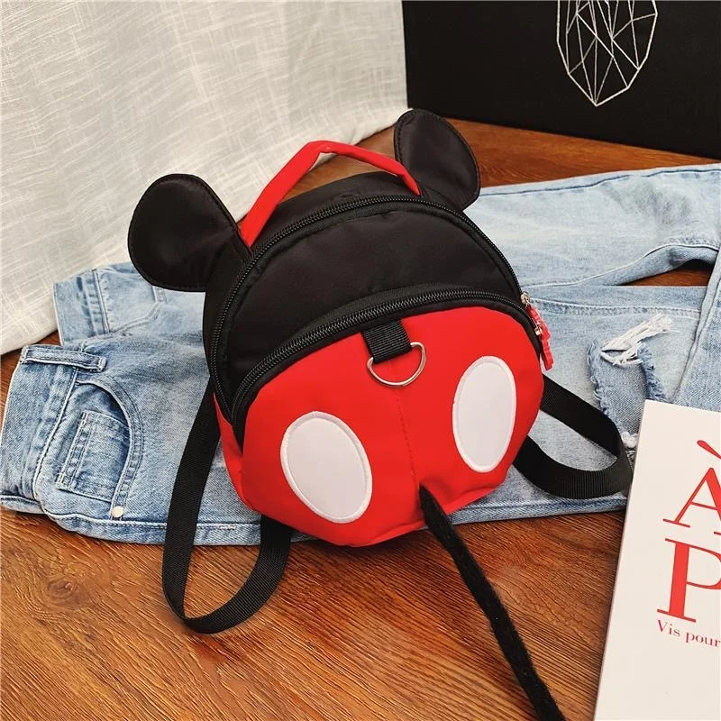 

Disney Mickey Minnie Mouse Baby Walking Bag Girl Purse Bag Toddler Walker Safety Harness Bag Children Kindergarten School Bags
