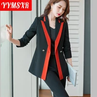 high quality professional womens trousers suit two piece autumn and winter new elegant ladies blazer casual high waist pants