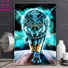 Алмазная вышивка сделай сам с полным заполнением, животное, звездное небо, волк, 5d алмазная Вышивка крестиком, Алмазная мозаика, рисунок стразы, украшение