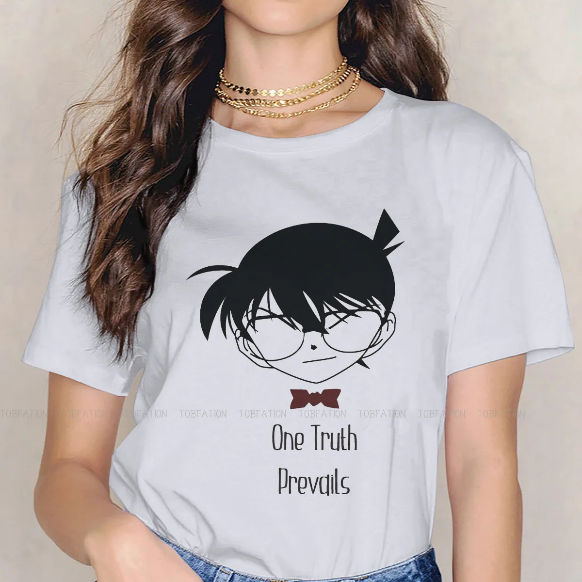 

One Truth Preails Special TShirt for Girl Detective Conan Anime 4XL New Design Graphic T Shirt Short Sleeve Ofertas