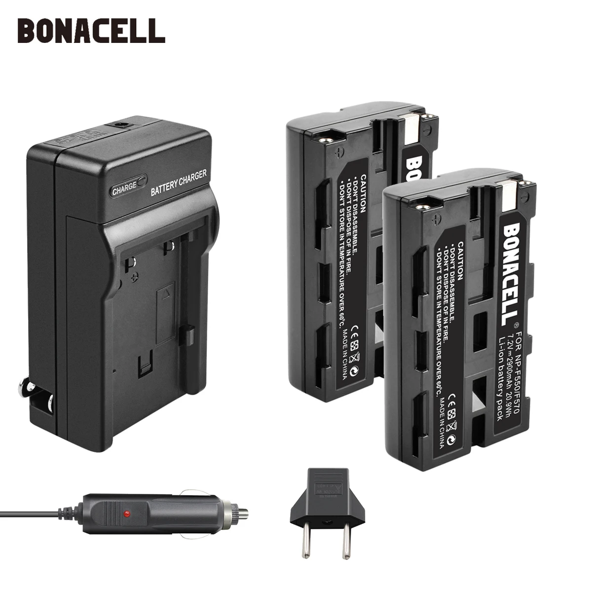 Аккумуляторная батарея Bonacell NP F550 F570 + Автомобильное зарядное устройство для Yongnuo