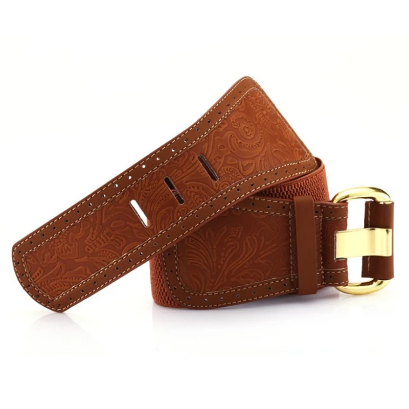 

2020 Fashion Personality Corset Belts for Women Buckle 7.5cm Width Elastic Women Belts Dress Wild Belts