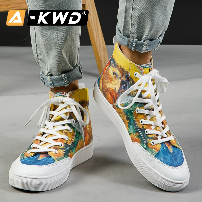 Кеды мужские высокие повседневная обувь для работы дышащие кроссовки