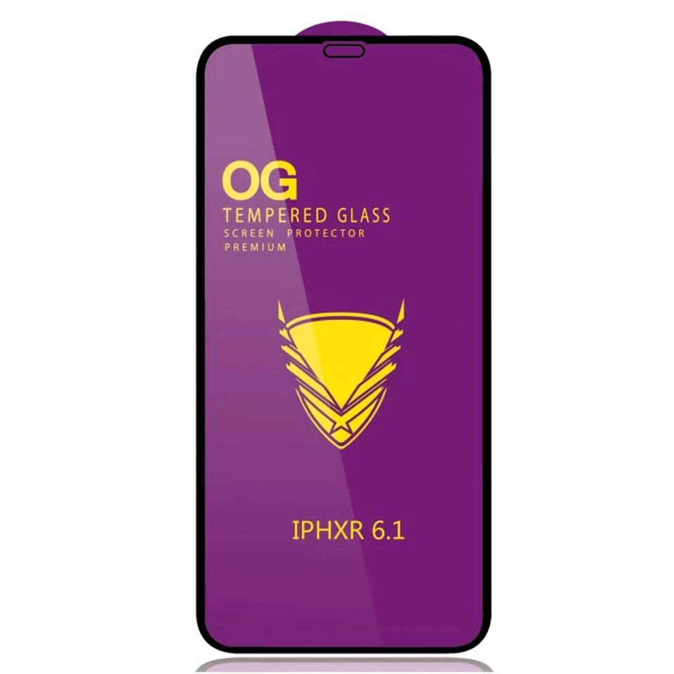 50Pcs Golden Armor OG Big Curved Full Glue For Iphone 11 12 13 Pro Max X XR XS Max 6 7 8 14 Plus Screen Protector Tempered Glass