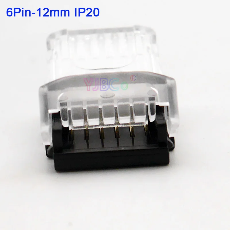 6pin 12mm for IP20 5 шт./лот 2pin 3pin 4pin 5pin 6pin Светодиодные ленты Разъем для 3528 5050 Светодиодные ленты для провода/ленты соединения Применение терминалы - Цвет: 6pin 12mm for IP20