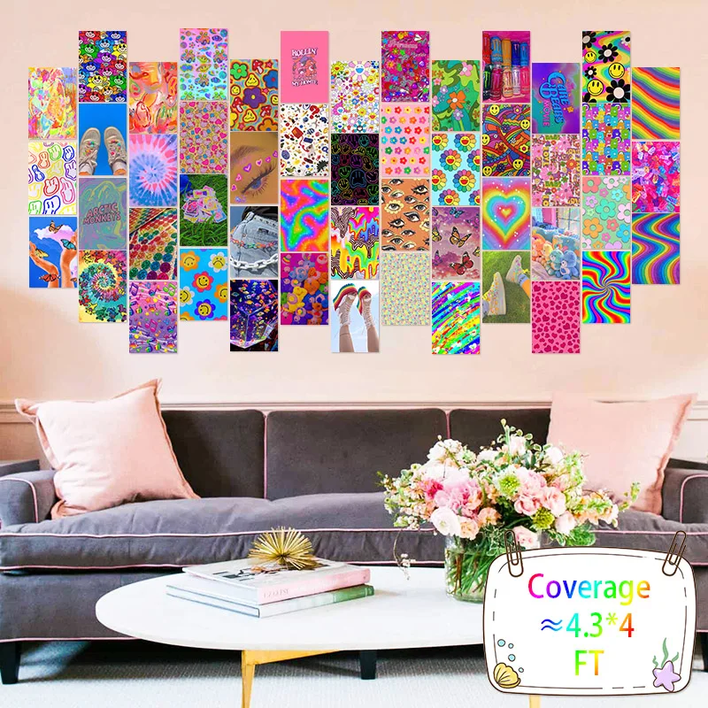 50 шт. яркая эстетическая картина на стену коллаж наборы красочный подростковый