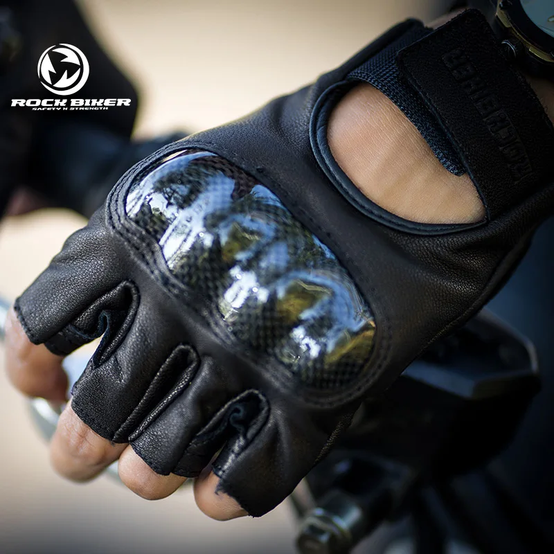 Кожаные Мотоциклетные Перчатки ROCK для Harley короткие летние мужские гоночные