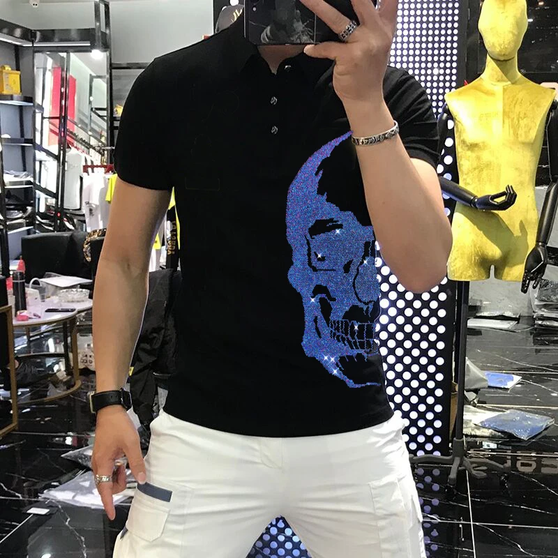 

Summer Men's T-Shirt High Quality Hot Diamond Exquisite Fashion Youth Customized Polo Trend Sweatshirt Loose New