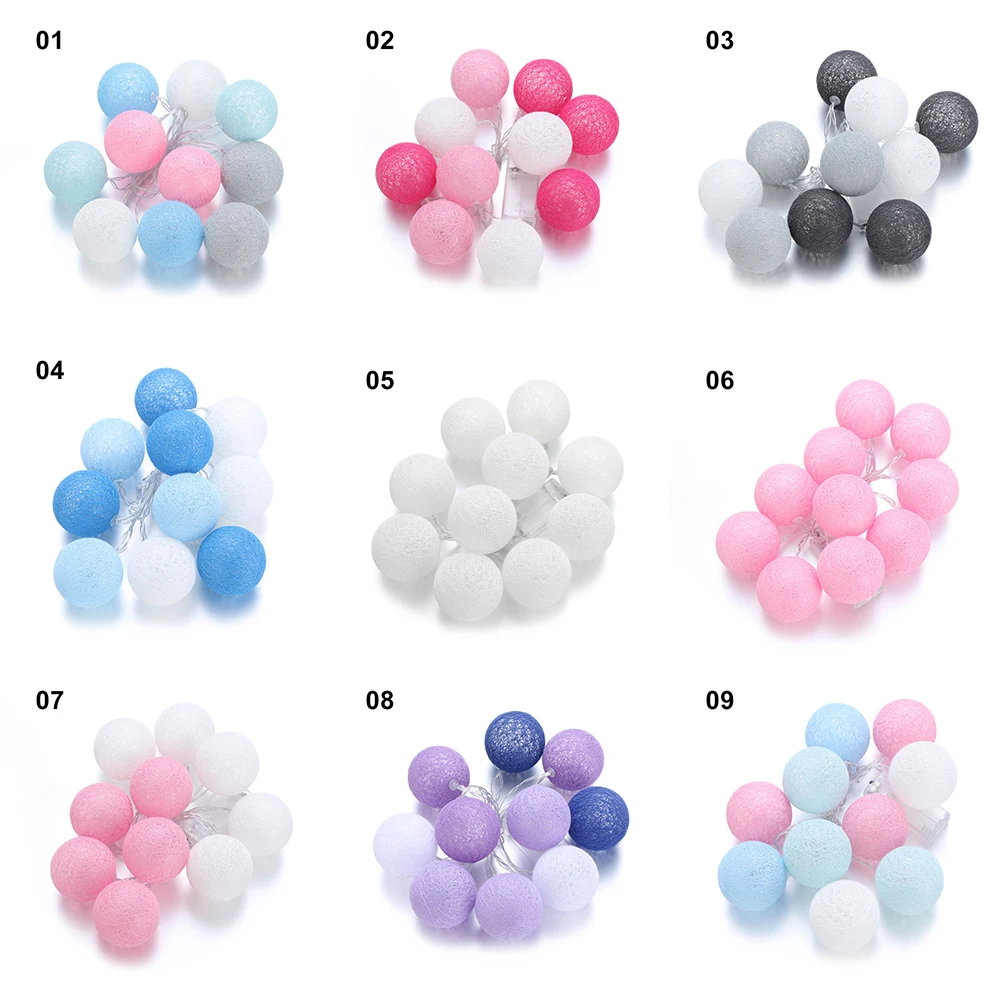 1 5 м гирлянда хлопок шары струнный светильник s батарея диаметр 6 см 10 шар цепочка