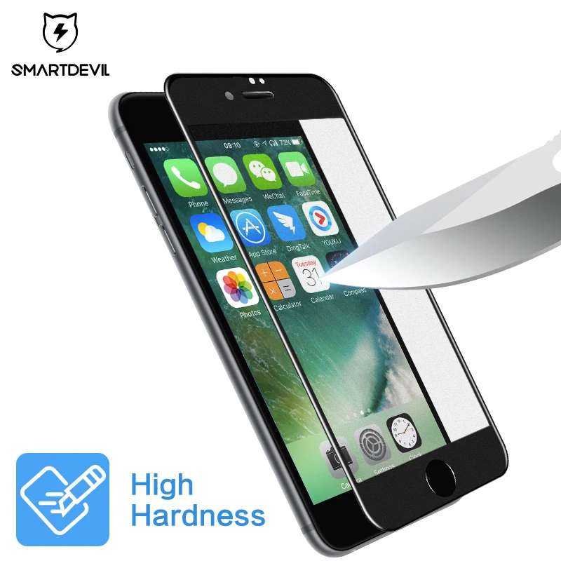 SmartDevil матовое закаленное стекло для iPhone 7 8 Plus полное покрытие Защитная пленка экрана 3D изогнутая 9H жесткая
