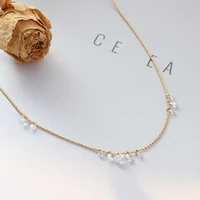 exquisite white zircon clavicle chain necklace stainless steel choker necklace for women gifts jewelry vintage design necklace