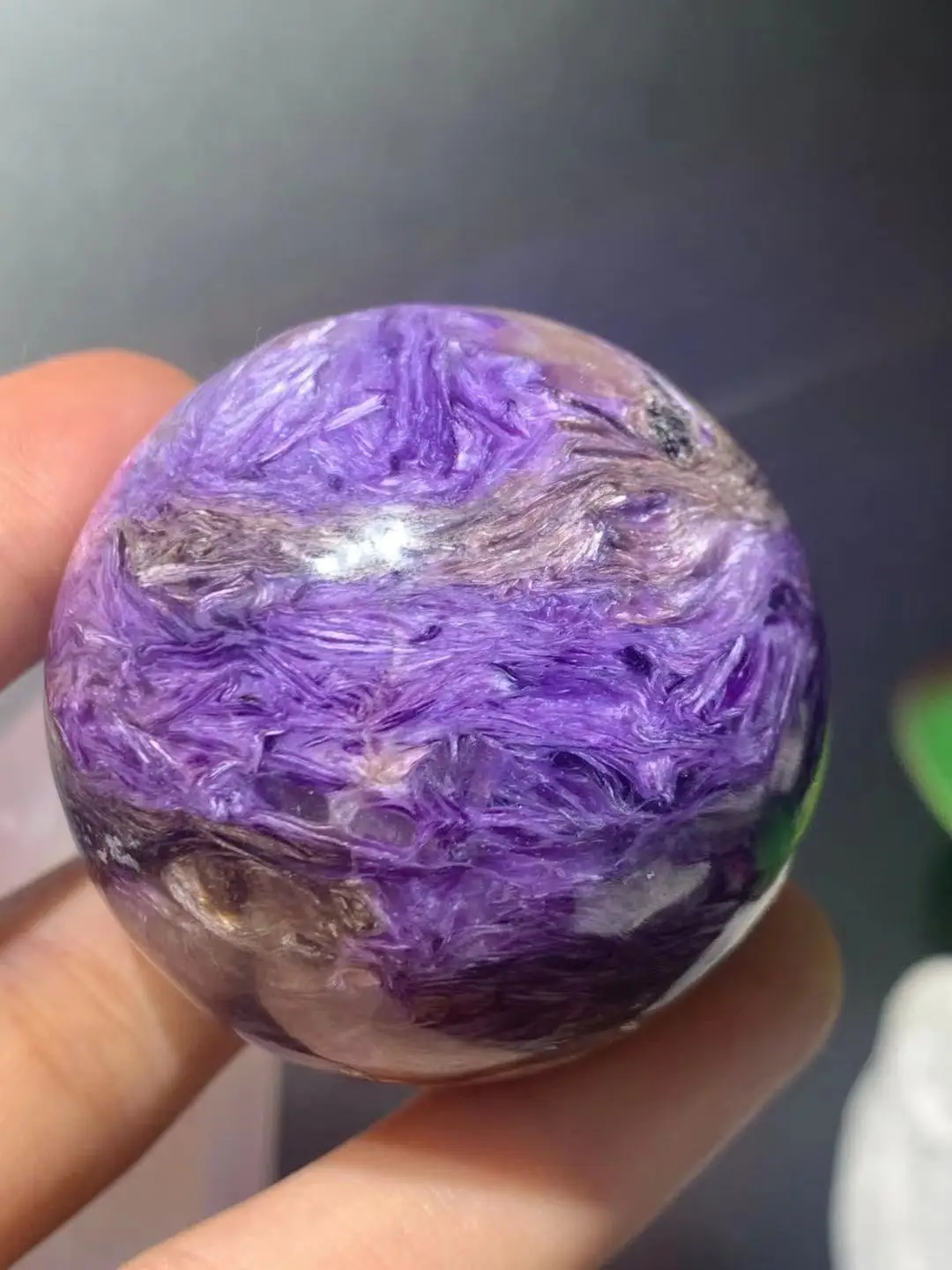 

Natural purple dragon crystal ball, healing gem, home decoration, learning, craft gifts