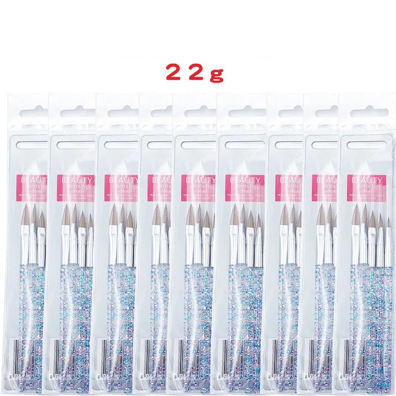 5 шт. с украшением в виде кристаллов акриловая кисть для ногтей УФ-гель