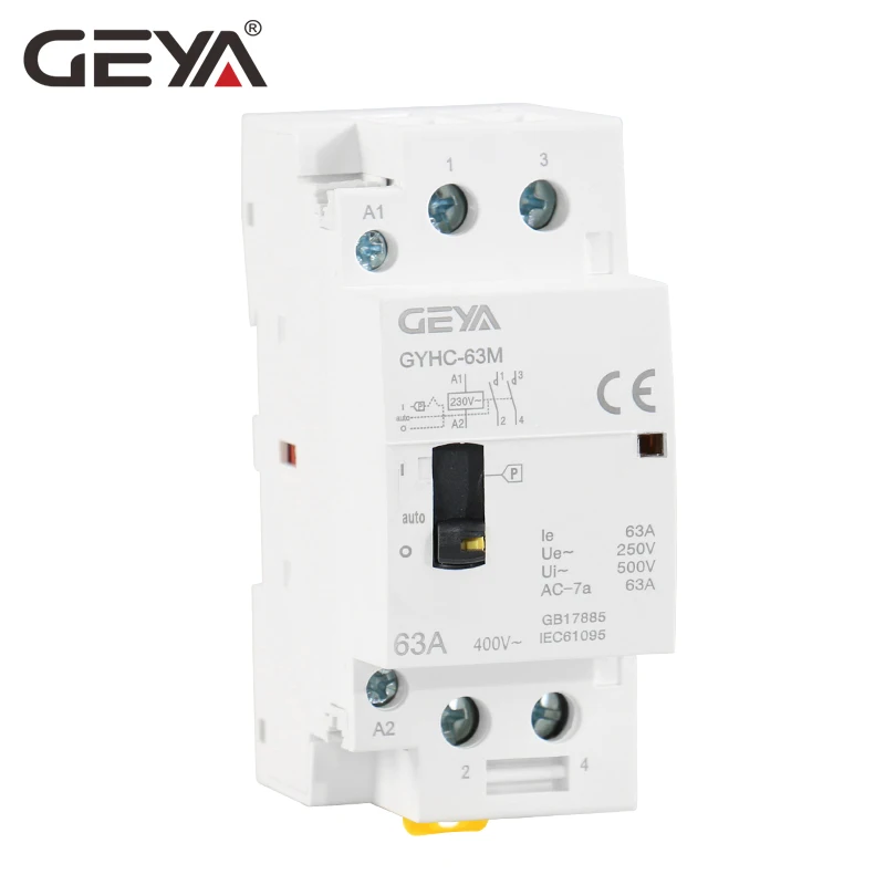 GEYA GYHC 2P 40A 63A 2NO или 2NC Бытовая модульная din рейка монтажный контактор переменного