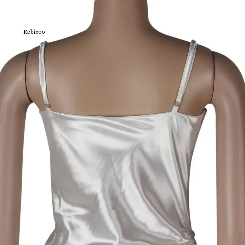 

Fall Winter Spaghetti Strap Knot Tie Up High Slit Dress for Women Sexy Club Night Party Pencil Draped Ruched Dresses