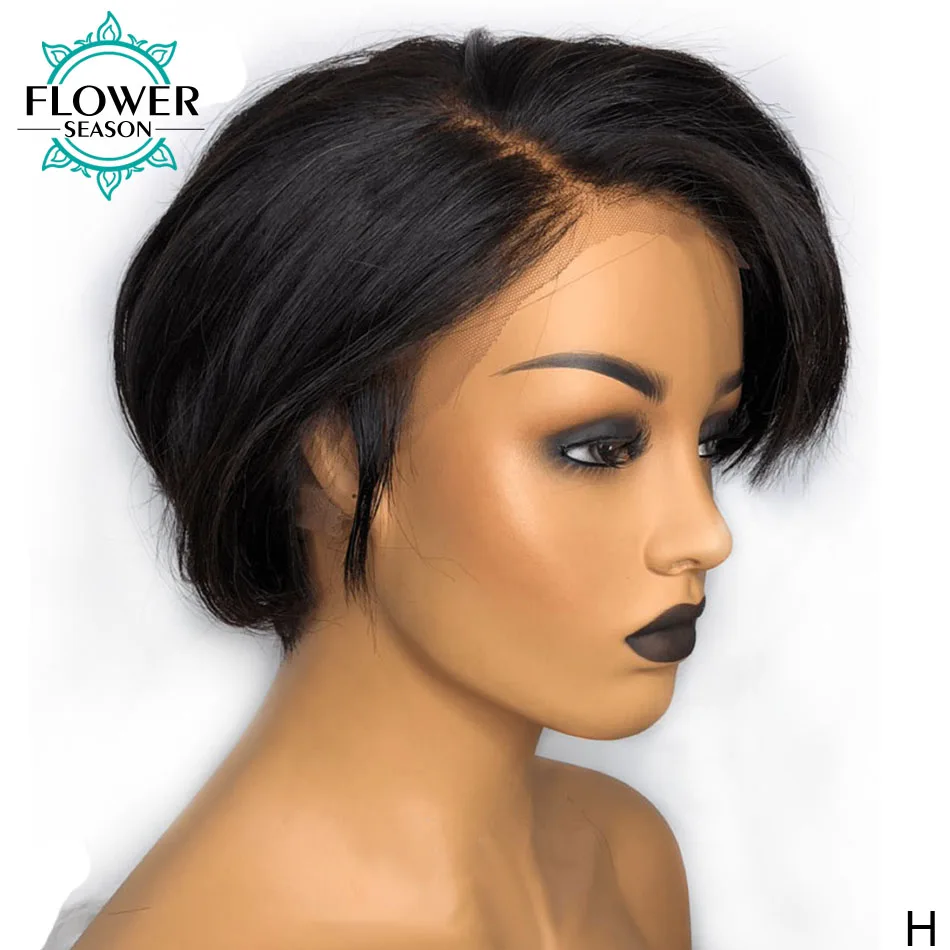 Бразильский короткий парик Боб фэкси 13x4 парики из человеческих волос на сетке