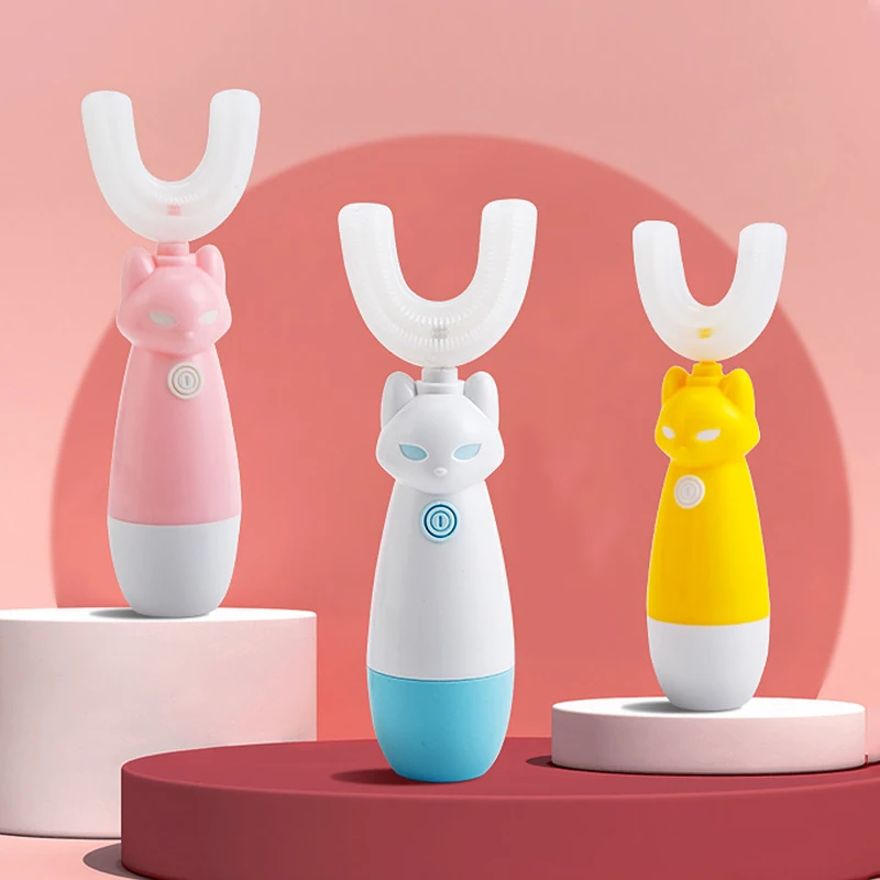 

Child 360 soft fur Silicon Sonic Toothbrush electric Baby Teeth Whitening Cleaning Toothbrush Cartoon Smart Automatic Toothbrush