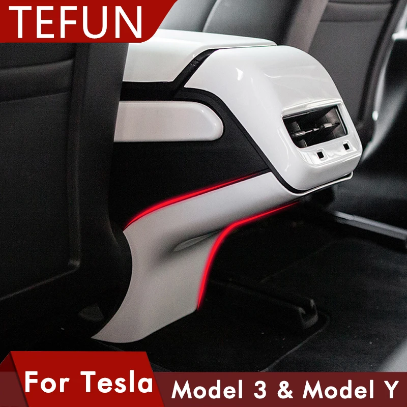 

For Tesla Model 3 Y Carbon Fiber ABS Model Three 2020 White Red Car Accessories Model3 Air Outlet Lower Decorative Cover