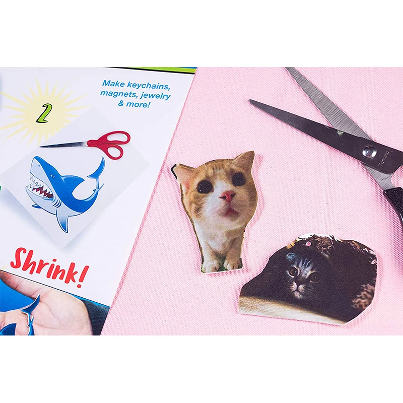 Pel&iacute;cula retr&aacute;ctil de impresi&oacute;n de inyecci&oacute;n de tinta para ni&ntilde;os, papel de arte transparente, suministro de arte artesanal, proyecto de dibujo, 0,3mm de espesor, A4, 10 Uds.-1