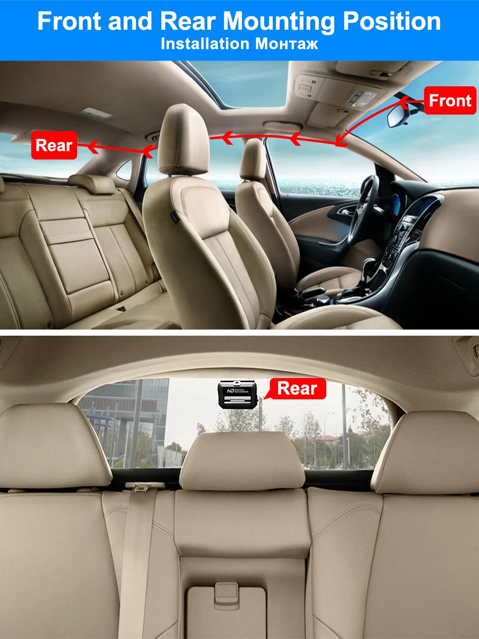Автомобильный видеорегистратор 4K 2160P gps WiFi ADAS Dash Cam с двумя объективами 1080P+ 1080P автомобильная камера