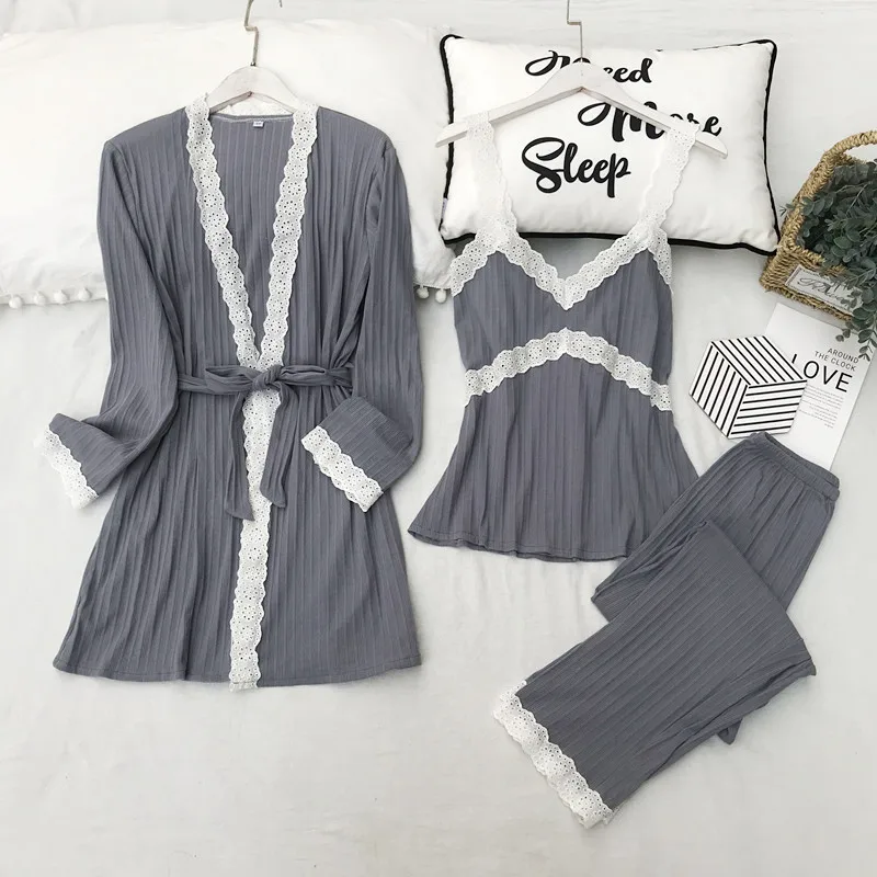 Женские пижамные комплекты MECHCITIZ на осень-зиму 3 предмета сексуальное нижнее