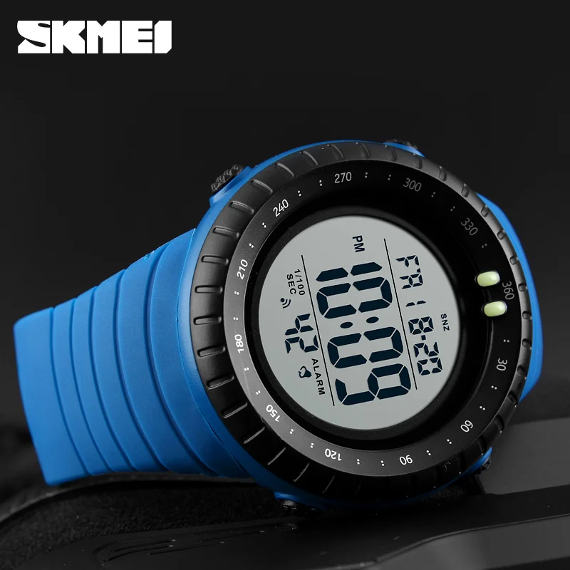SKMEI мужские спортивные часы обратного отсчета с двойным временем Цифровые PU