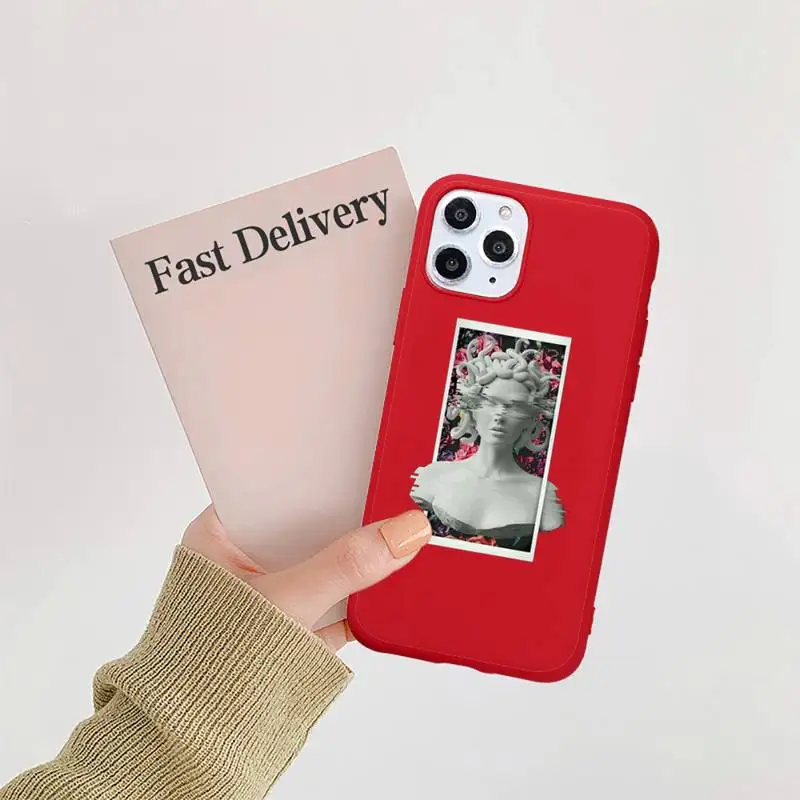 

Art Aesthetic David Mona Lisa Phone Case Candy Color for iPhone 6 7 8 11 12 s mini pro X XS XR MAX Plus