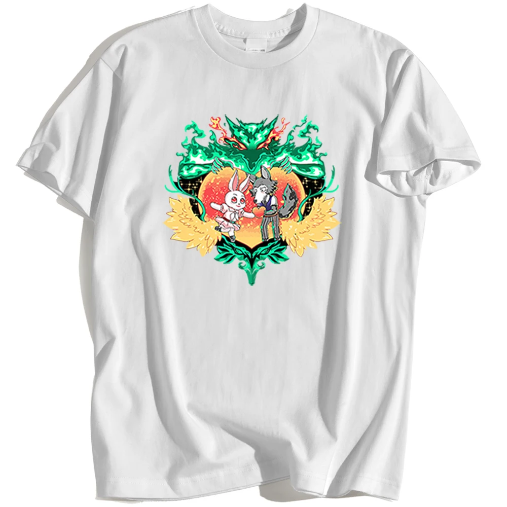 

Kohpweran Anime BEASTARS T Shirts Man Casual Crewneck Streetwear Personality Kawaii Printing Summer Tops Mens