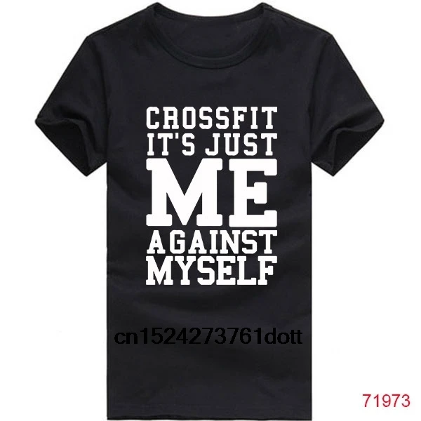 Кроссфит меня против себя эко футболки тренировки фитнес Экипировка Одежда