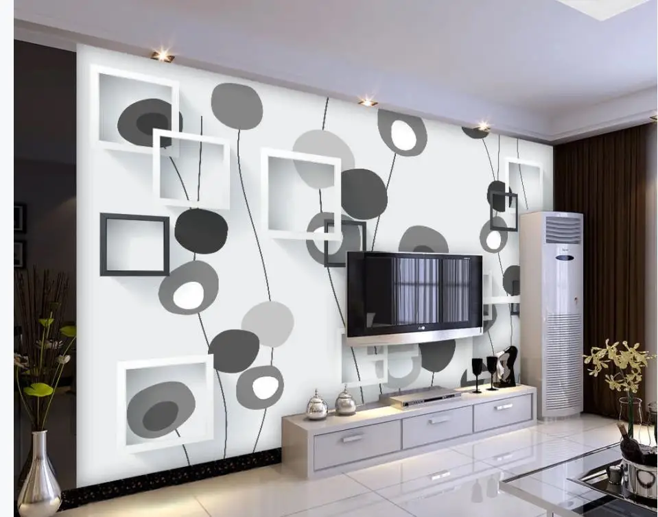 Современные обои для гостиной современные минималистичные волнистые круги