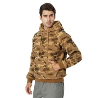 fallwinter new trend loose casual hooded pullover jacket mens lamb wool camouflage outdoor sweater harajuku hoodie