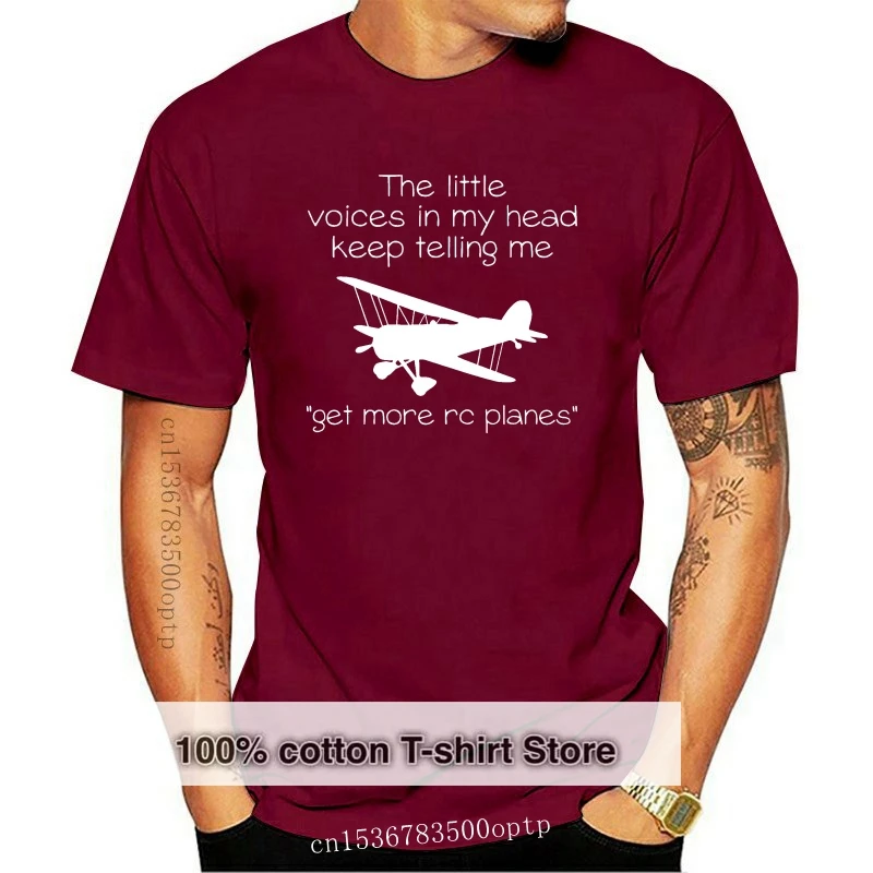 

Новая футболка Премиум-Качества с надписью «Голос в моей голове» и надписью «Get Rc Planes - The Little Voice», Мужская футболка 2021, футболка из 100% хлопка ...